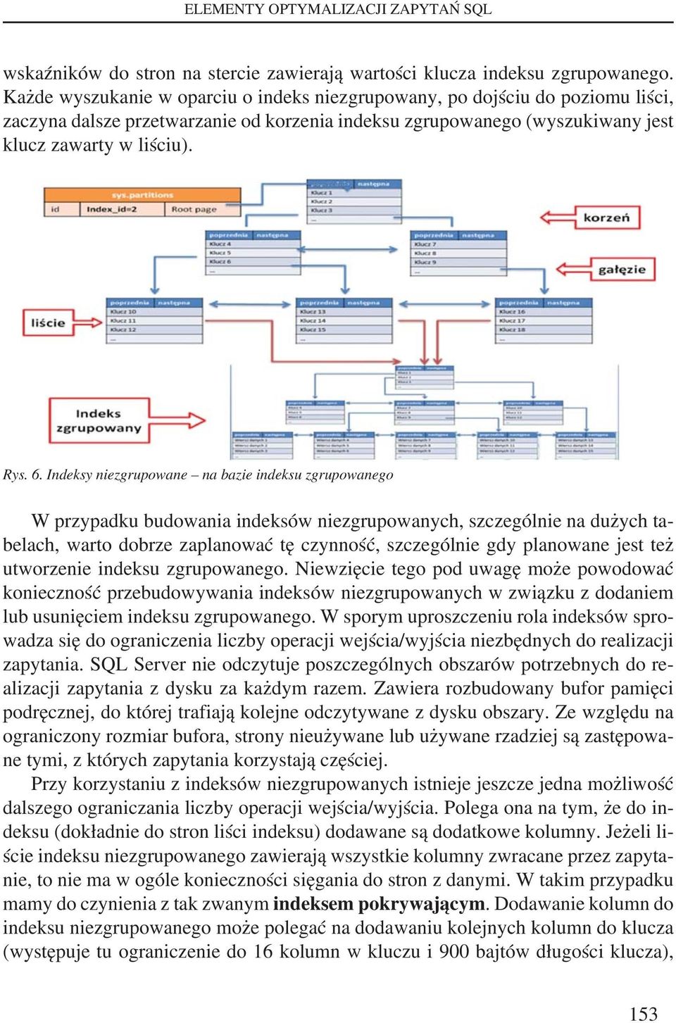 Indeksy niezgrupowane na bazie indeksu zgrupowanego W przypadku budowania indeksów niezgrupowanych, szczególnie na dużych tabelach, warto dobrze zaplanować tę czynność, szczególnie gdy planowane jest