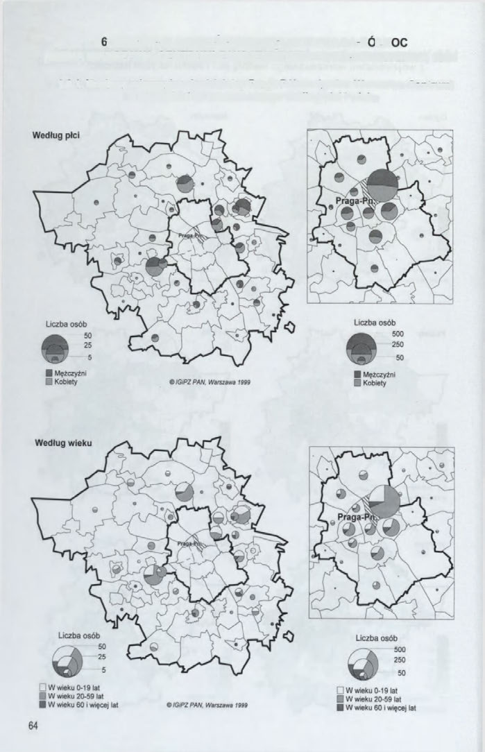 1.5. MIGRACJE LUDNOŚCI DO DZIELNICY PRAGA-POŁUDNIE (GMINA WARSZAWA-CENTRUM) Z WOJEWÓDZTWA WARSZAWSKIEGO, 1995 1.6.1.