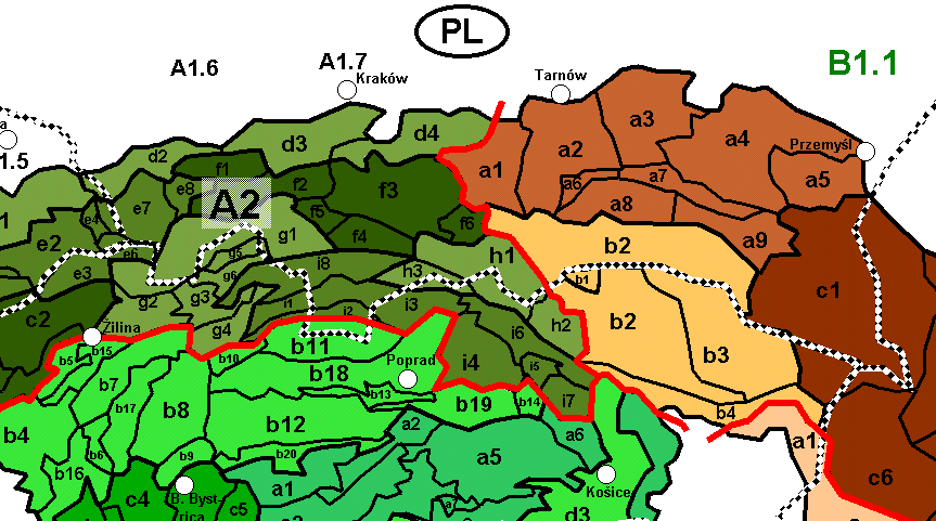 Beskidy na Słowacji Beskidy Zachodnie Beskid Żywiecki Beskid Sądecki Beskid Niski Beskidy Wschodnie