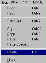 Rozdział 3. L Modyfikacje i manipulacje obiektami 77 Rysunek 3.70. Pozycja Delete w menu rozwijanym Edit L naciśnij klawisz Delete, znajdujący się na klawiaturze. Usuwanie elementu Ćwiczenie 3.13.