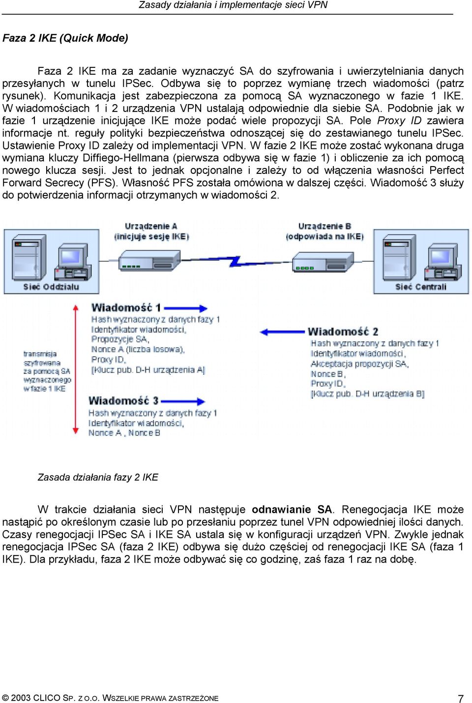 Podobnie jak w fazie 1 urządzenie inicjujące IKE może podać wiele propozycji SA. Pole Proxy ID zawiera informacje nt. reguły polityki bezpieczeństwa odnoszącej się do zestawianego tunelu IPSec.