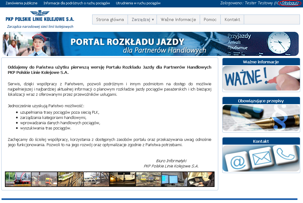 2. Logowanie do systemu Po wpisaniu do przeglądarki adresu https://rozkladjazdy.plk-sa.pl pojawi się strona zawierająca poniższe okno logowania.