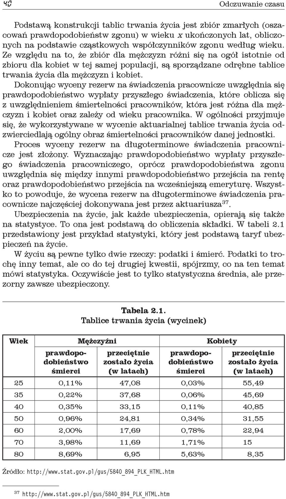 Dokonując wyceny rezerw na świadczenia pracownicze uwzględnia się prawdopodobieństwo wypłaty przyszłego świadczenia, które oblicza się z uwzględnieniem śmiertelności pracowników, która jest różna dla