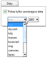 Wybranie funkcji pzwala (zb. rysunek 8): wyświetlić aktywne/nieaktywne typy zbirów reguł, Rysunek 7. Filtrwanie zbirów reguł wg daty Rysunek 8.