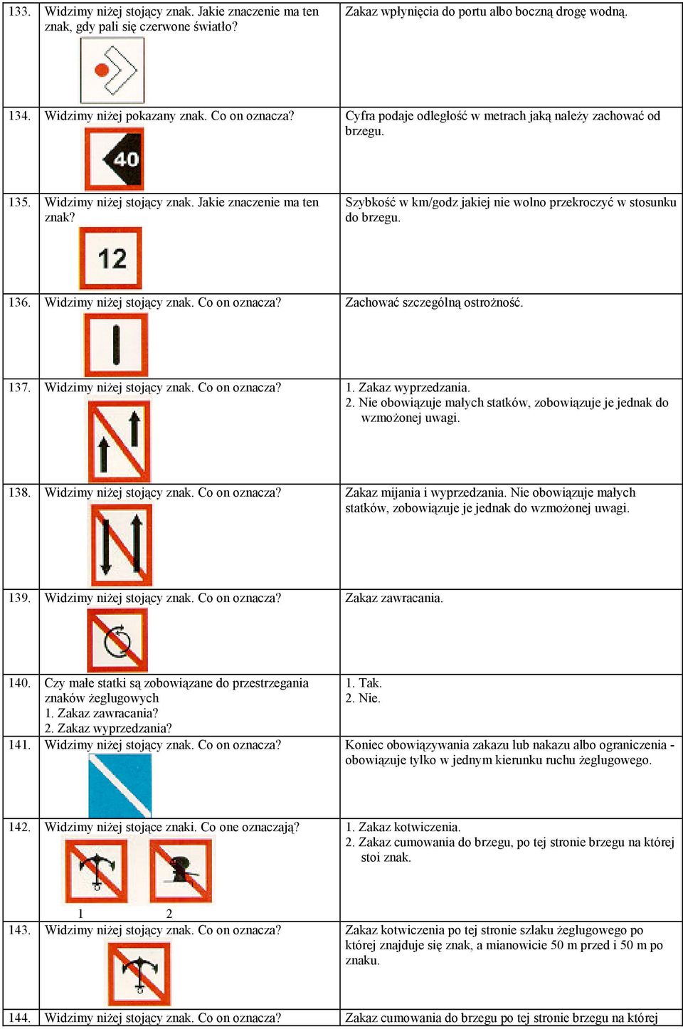 136. Widzimy niżej stojący znak. Co on oznacza? Zachować szczególną ostrożność. 137. Widzimy niżej stojący znak. Co on oznacza? 1. Zakaz wyprzedzania. 2.