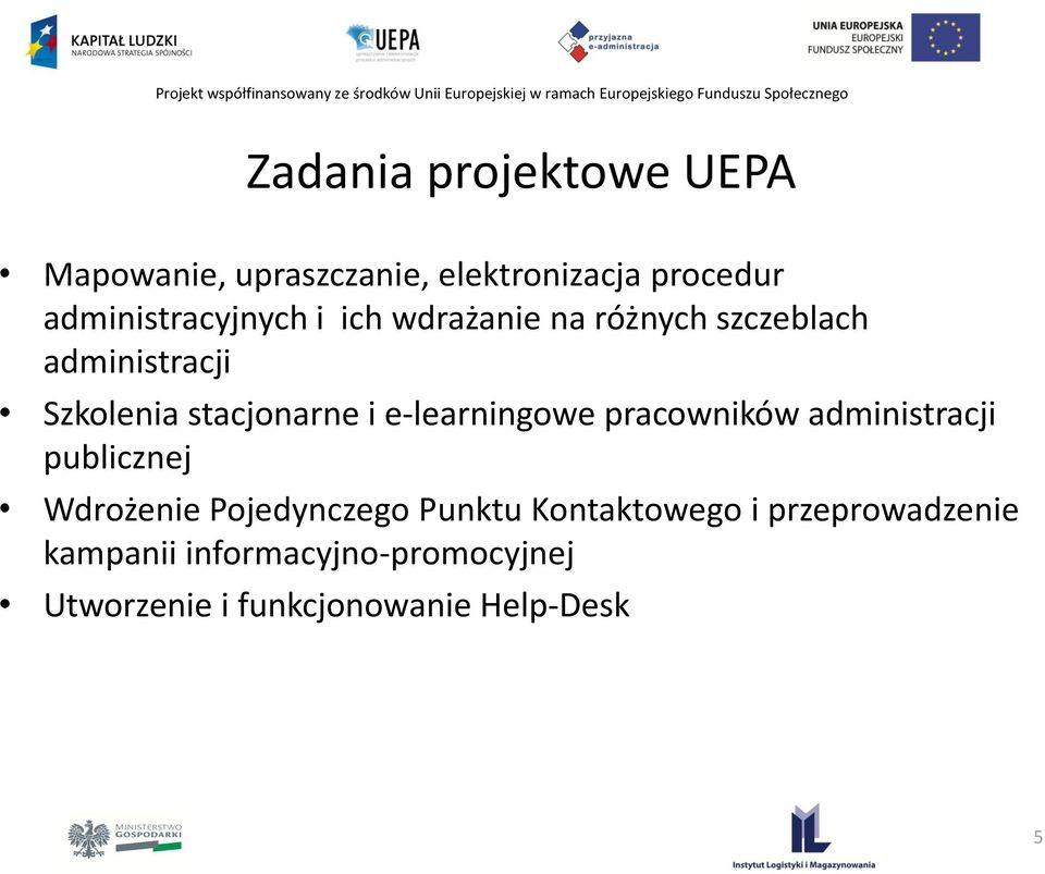 stacjonarne i e-learningowe pracowników administracji publicznej Wdrożenie Pojedynczego