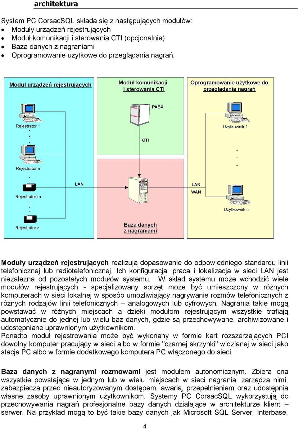 Ich konfiguracja, praca i lokalizacja w sieci LAN jest niezależna od pozostałych modułów systemu.