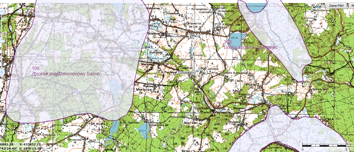 Mapa Głównych Zbiorników Wód Podziemnych GZWP w serwisie PSH