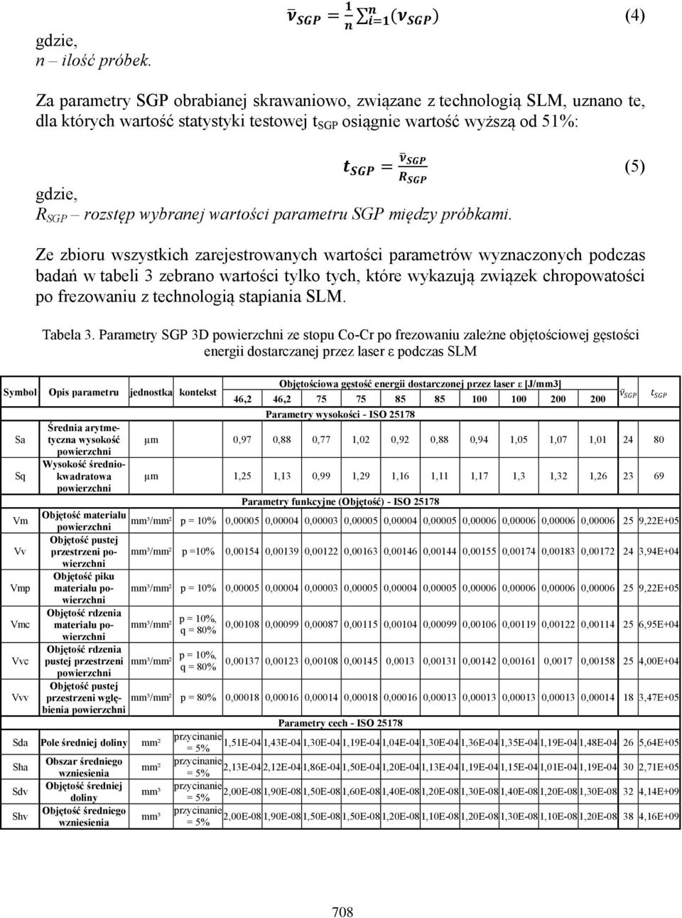 51%: tt SSSSSS = νν SSSSSS (5) RR SSSSSS gdzie, R SGP rozstęp wybranej wartości parametru SGP między próbkami.