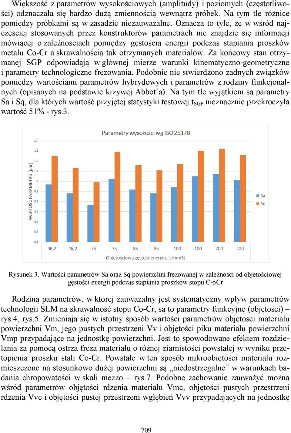 Co-Cr a skrawalnością tak otrzymanych materiałów. Za końcowy stan otrzymanej SGP odpowiadają w głównej mierze warunki kinematyczno-geometryczne i parametry technologiczne frezowania.