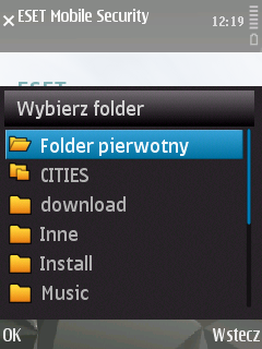 5. Skanowanie na żądanie Skanowanie na żądanie umożliwia sprawdzenie, czy urządzenie przenośne nie jest zainfekowane. Określone wstępnie zdefiniowane typy plików są skanowane domyślnie. 5.