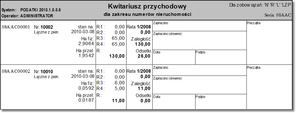 Rysunek 2. Okno wystawiania kwitariuszy przychodowych Na tym oknie wybieramy te wszystkie parametry według których, chcemy sporządzid kwitariusz przychodowy.