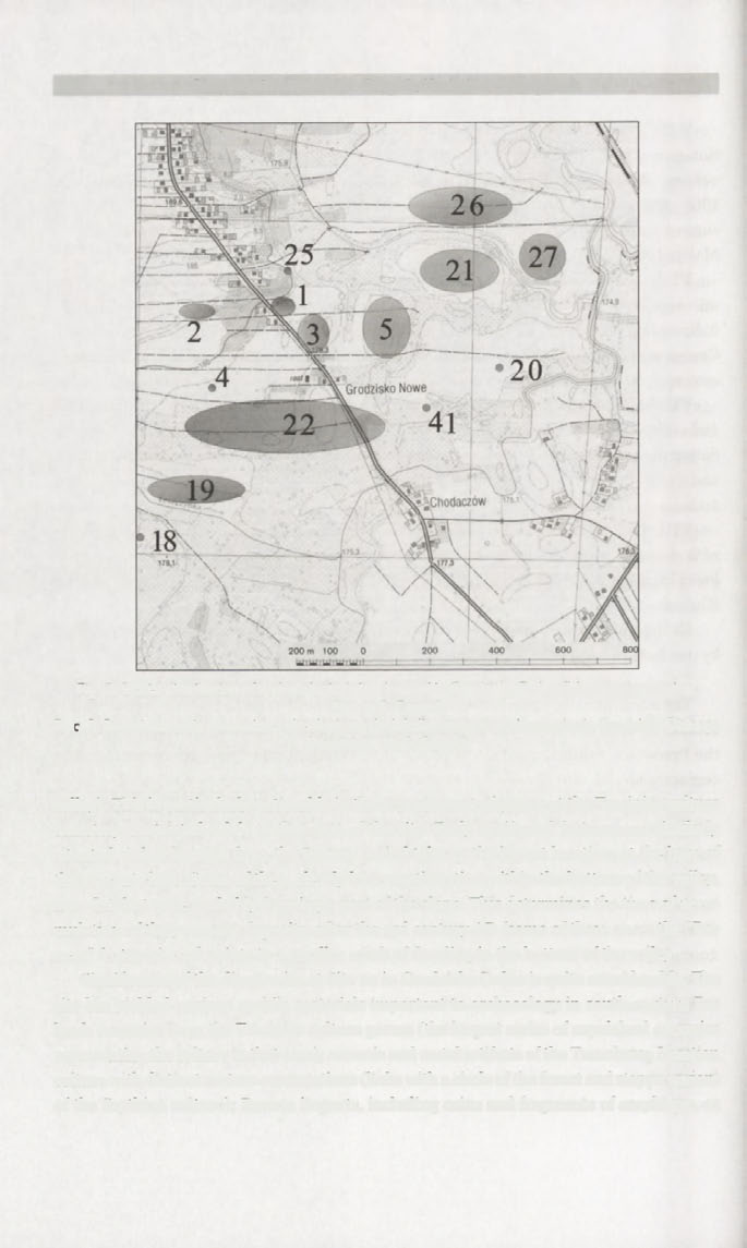 302 Piotr Gębica, Sylwester Czopek, Kazimierz Szczepanek Fig. 3. Spatial distribution of archaeological sites located in Grodzisko Dolne (Noew) microregion. Acc. to S. Czopek Ryc. 3. Rozmieszczenie stanowisk archeologicznych zlokalizowanych w mikroregionie Grodziska Dolnego (Nowego).