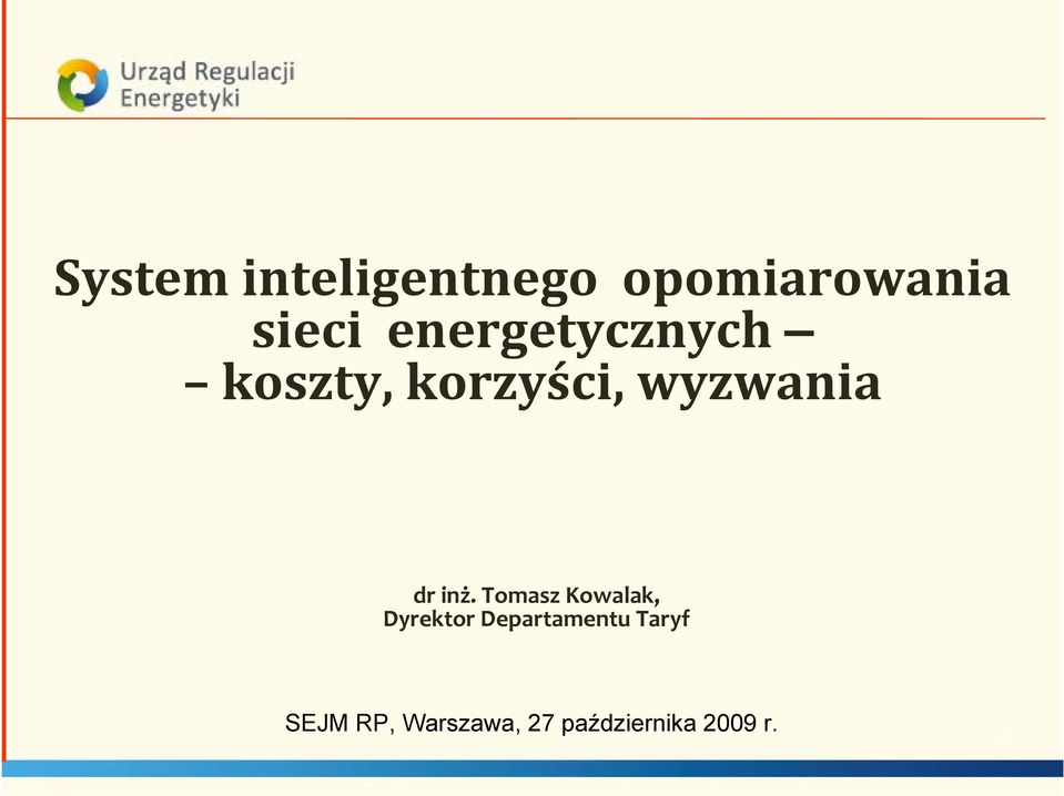 inż. Tomasz Kowalak, Dyrektor Departamentu