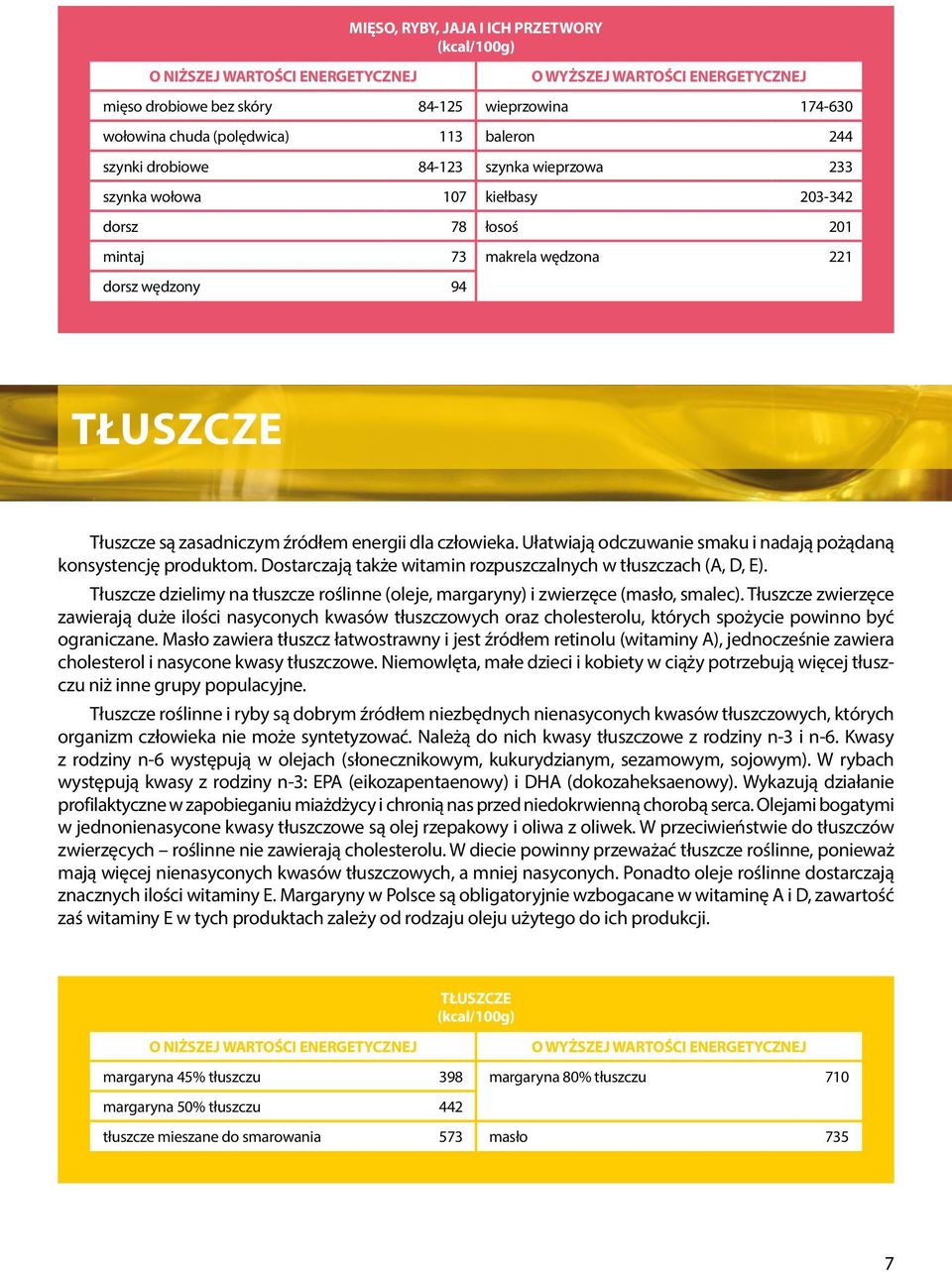 energii dla człowieka. Ułatwiają odczuwanie smaku i nadają pożądaną konsystencję produktom. Dostarczają także witamin rozpuszczalnych w tłuszczach (A, D, E).