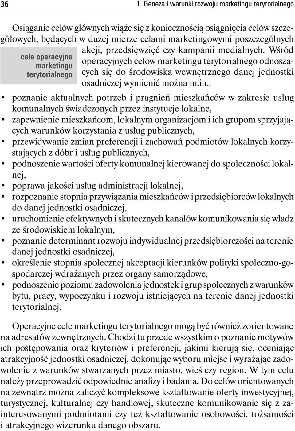 Wśród operacyjnych celów marketing