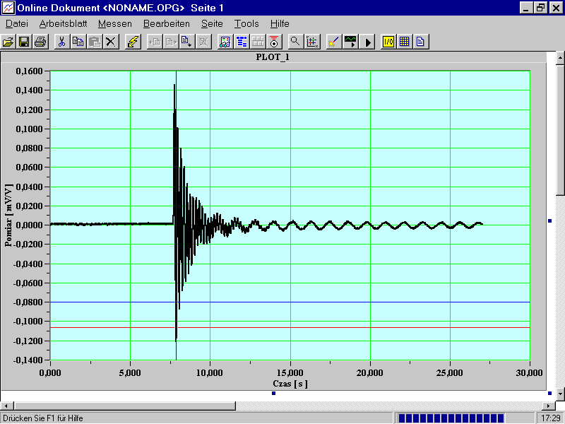 Oscylogram drgań własnych