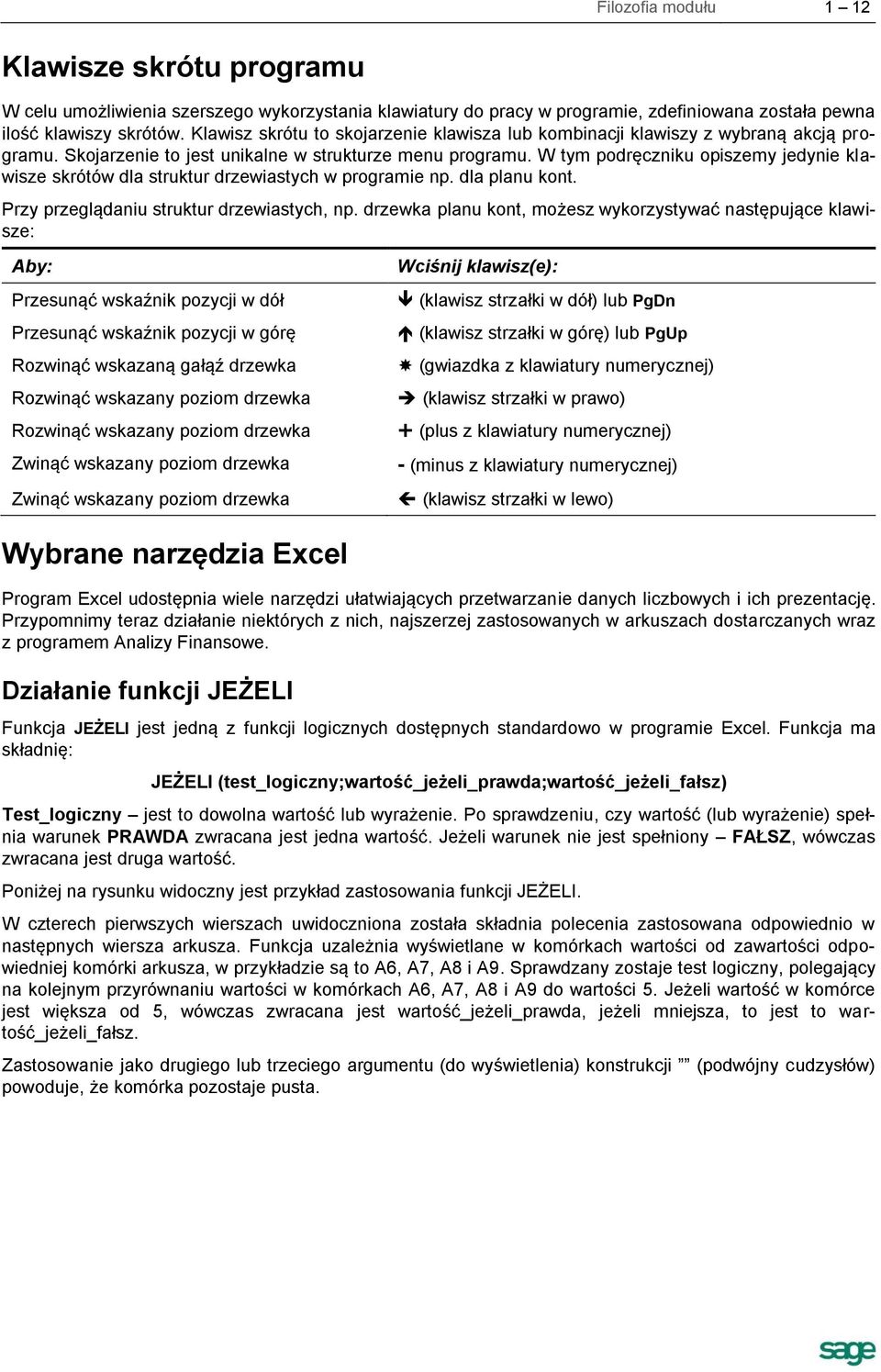 W tym podręczniku opiszemy jedynie klawisze skrótów dla struktur drzewiastych w programie np. dla planu kont. Przy przeglądaniu struktur drzewiastych, np.