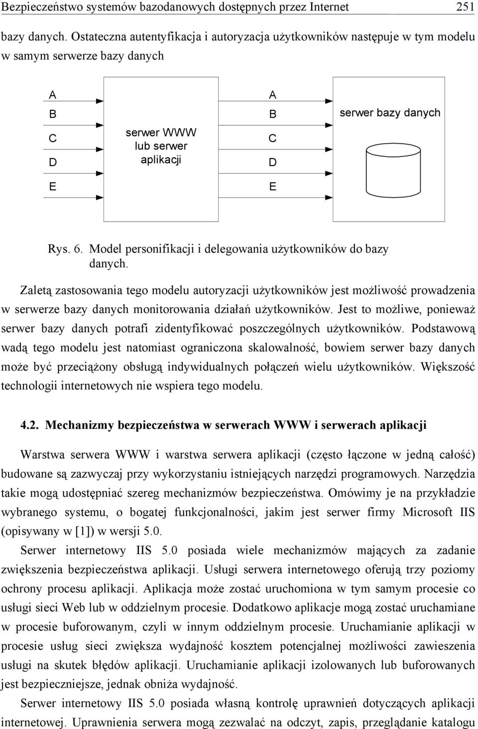 Model personifikacji i delegowania użytkowników do bazy danych.