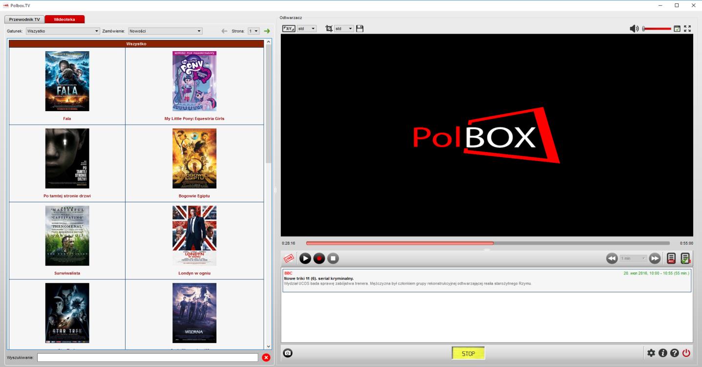 PC Client Korzystając z Polbox możesz oglądać programy TV