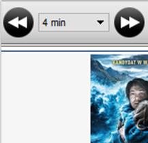 Player Opcja «Przesuniecie transmisji» pozwala przejść na zaznaczoną iłość minut do przodu albo do tyłu przy oglądaniu
