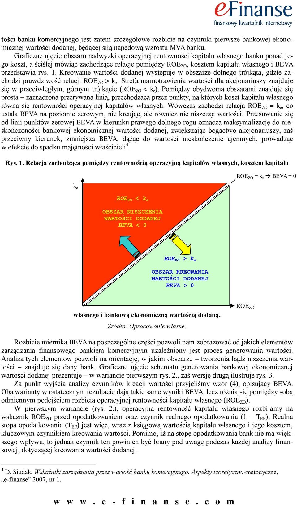 1. reowanie wartości dodanej występuje w obszarze dolnego trójkąta, gdzie zachodzi prawdziwość relacji RO ZO > k e.