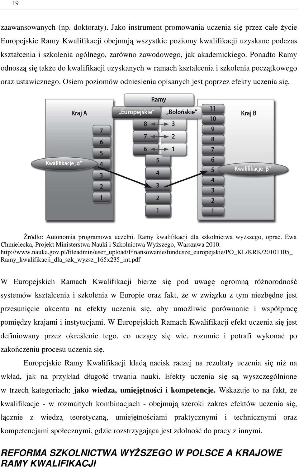 jak akademickiego. Ponadto Ramy odnoszą się także do kwalifikacji uzyskanych w ramach kształcenia i szkolenia początkowego oraz ustawicznego.