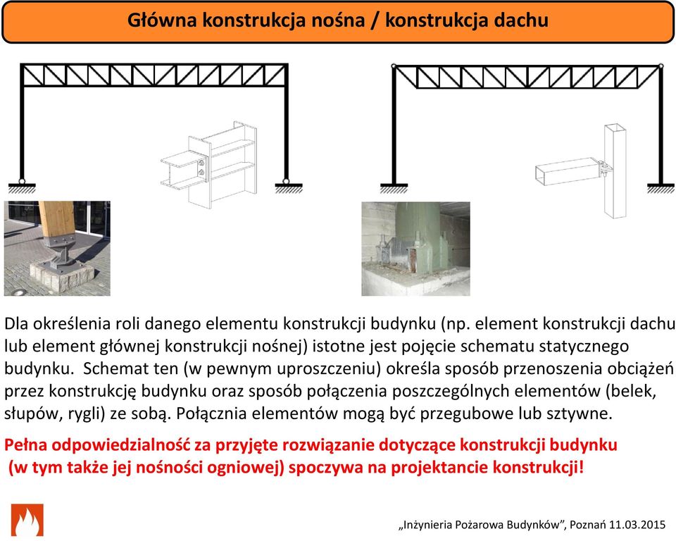 Schemat ten (w pewnym uproszczeniu) określa sposób przenoszenia obciążeń przez konstrukcję budynku oraz sposób połączenia poszczególnych elementów
