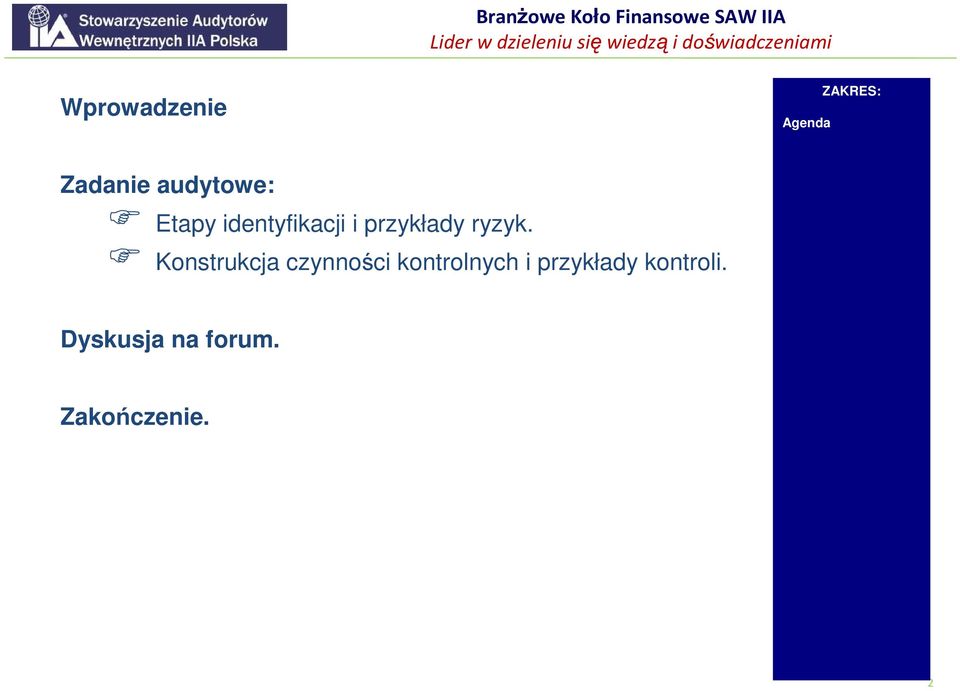 Konstrukcja czynności kontrolnych i