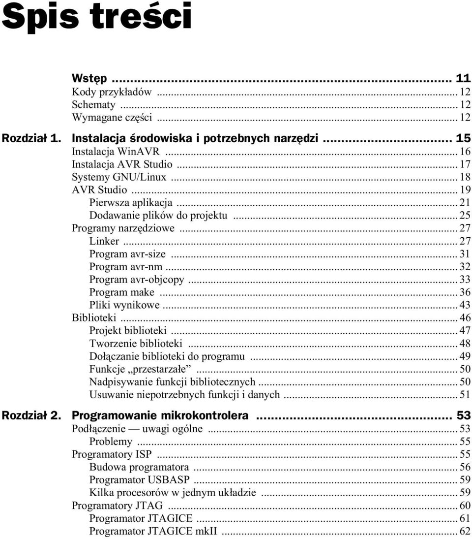 .. 32 Program avr-objcopy... 33 Program make... 36 Pliki wynikowe... 43 Biblioteki... 46 Projekt biblioteki... 47 Tworzenie biblioteki... 48 Do czanie biblioteki do programu... 49 Funkcje przestarza e.