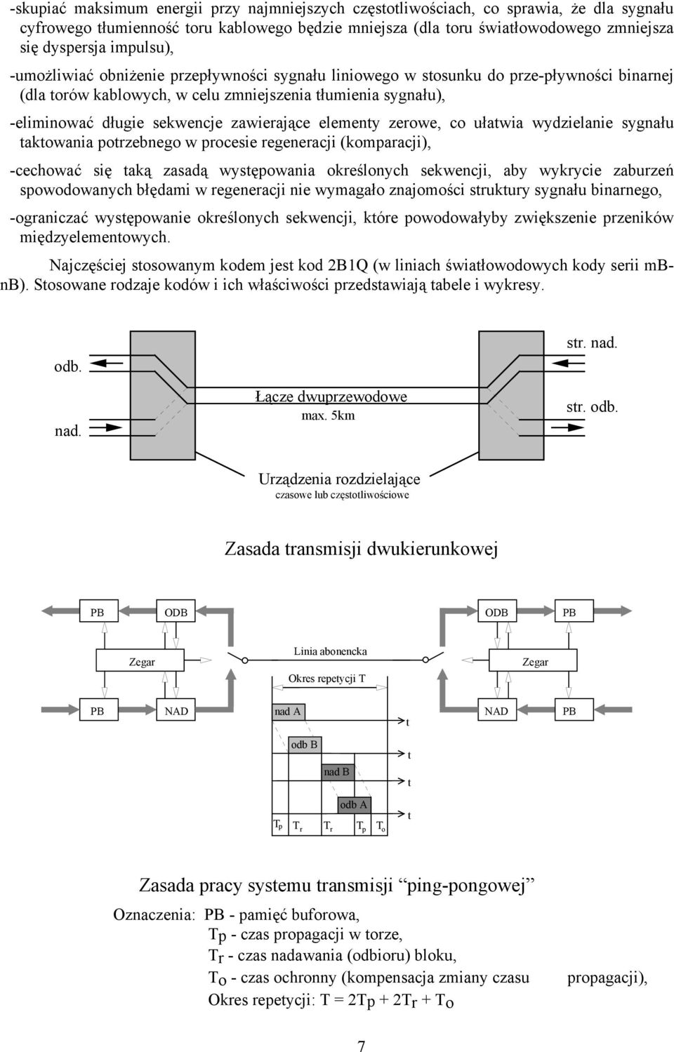 zawierające elementy zerowe, co ułatwia wydzielanie sygnału taktowania potrzebnego w procesie regeneracji (komparacji), -cechować się taką zasadą występowania określonych sekwencji, aby wykrycie