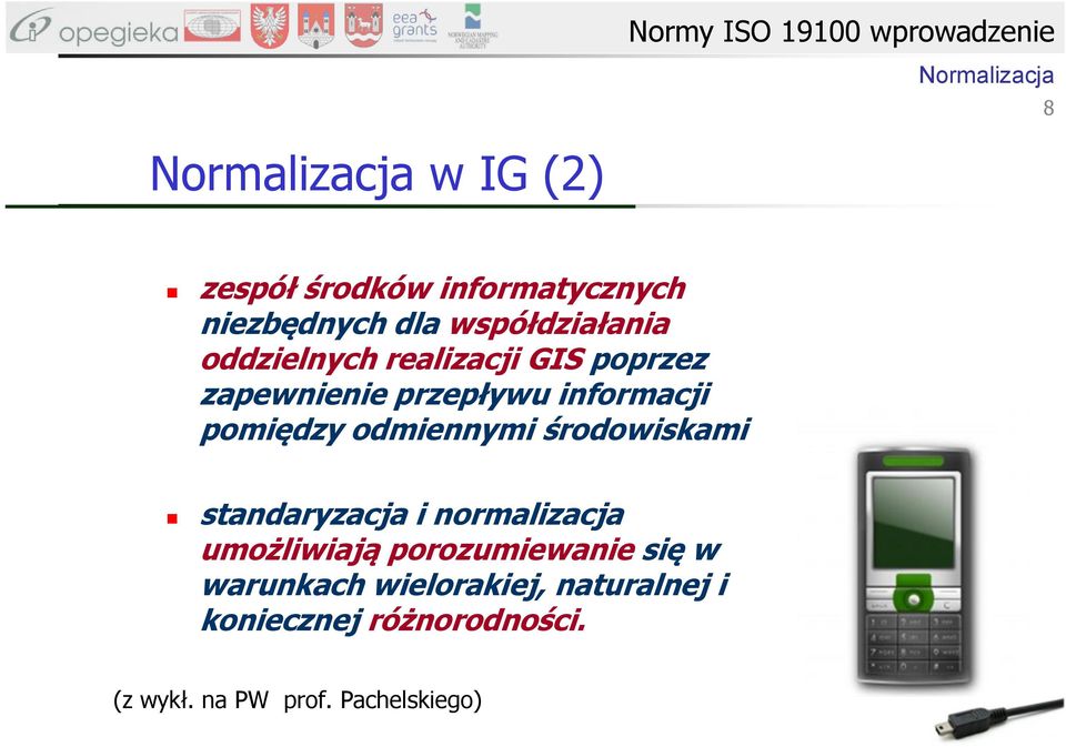 informacji pomiędzy odmiennymi środowiskami standaryzacja i normalizacja umożliwiają