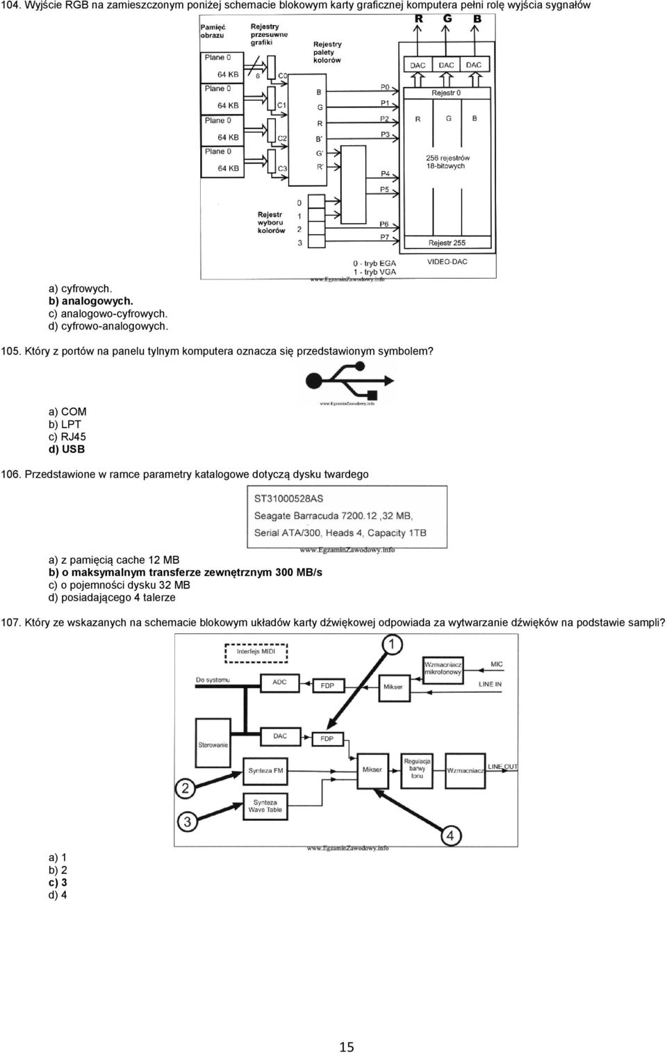 Przedstawione w ramce parametry katalogowe dotyczą dysku twardego a) z pamięcią cache 12 MB b) o maksymalnym transferze zewnętrznym 300 MB/s c) o pojemności dysku