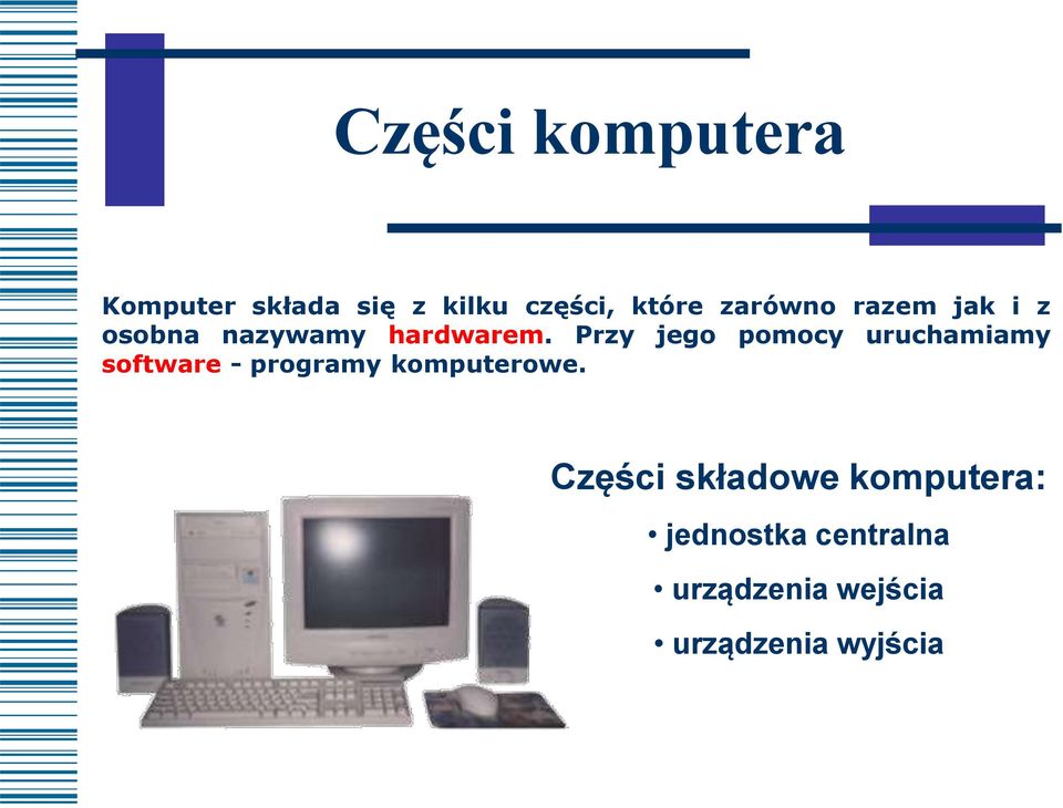 Przy jego pomocy uruchamiamy software - programy komputerowe.