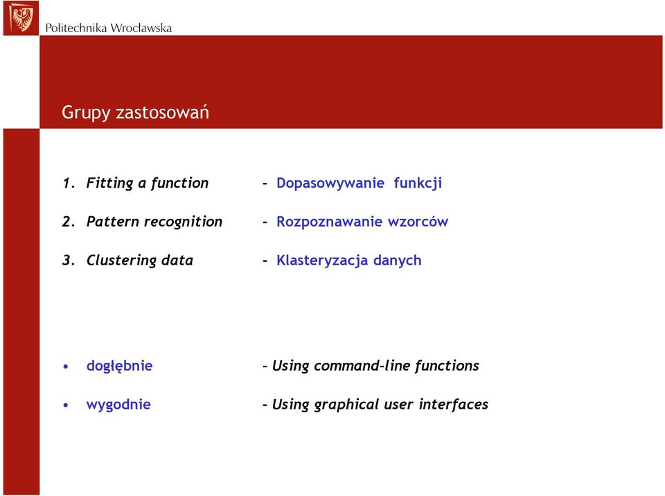 Pattern recognition - Rozpoznawanie wzorców 3.