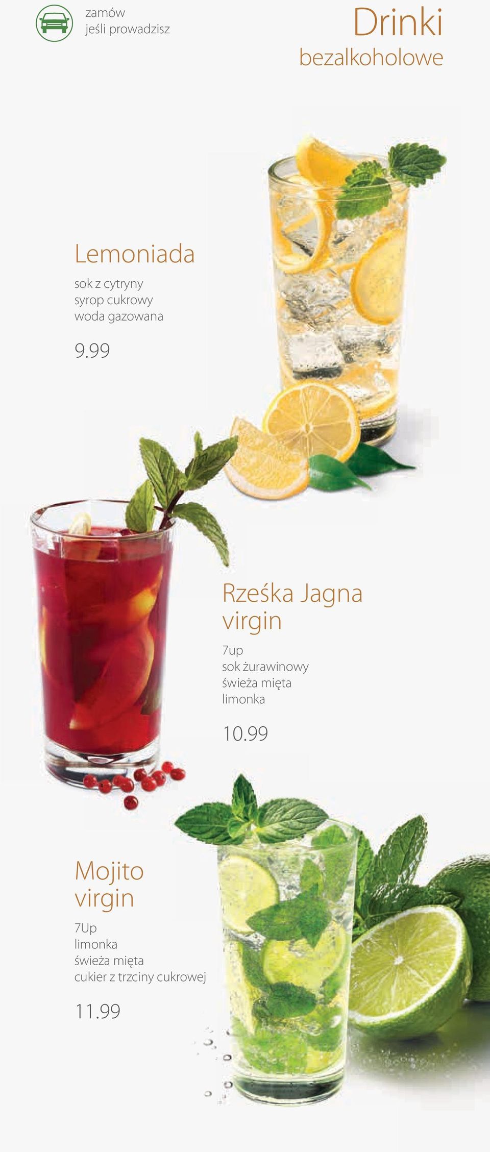 99 Rześka Jagna virgin 7up sok żurawinowy świeża mięta