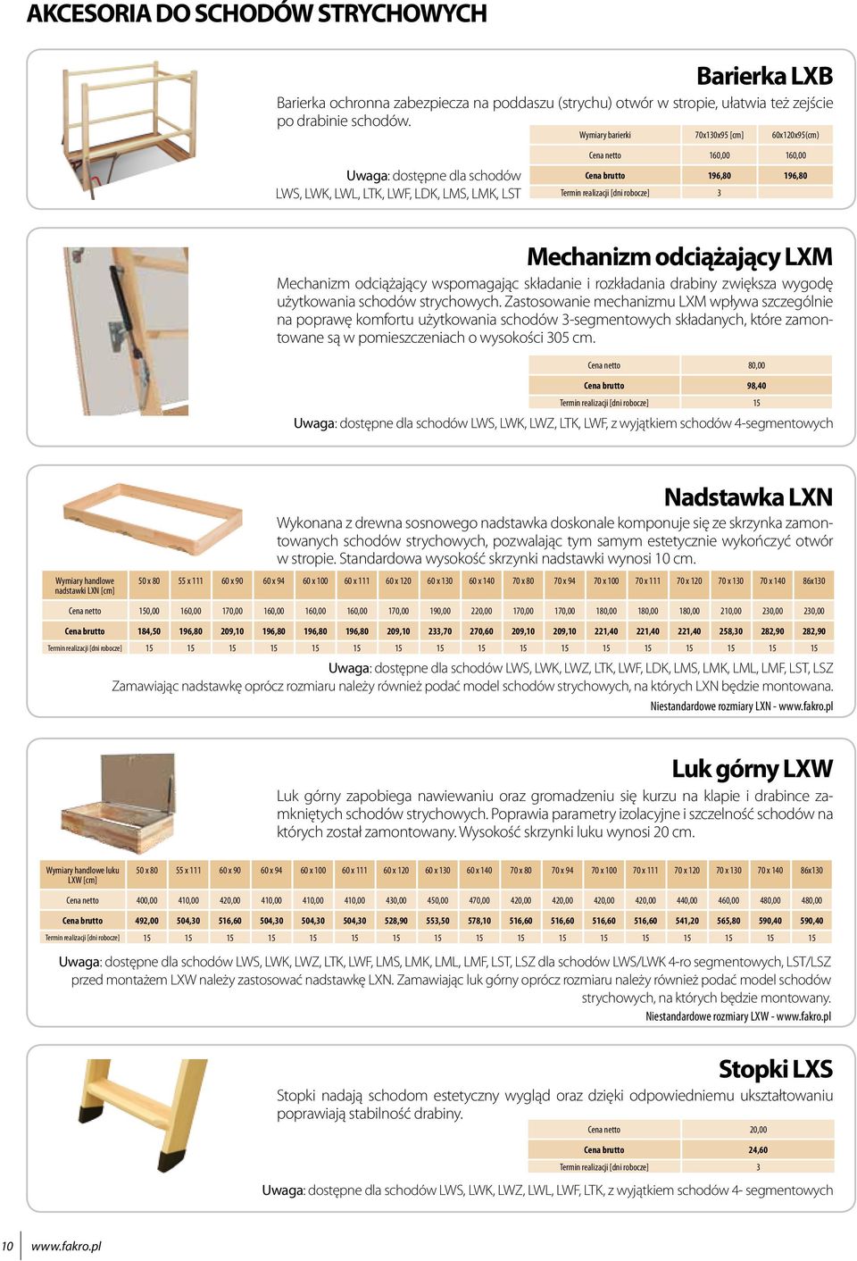 robocze] 3 Mechanizm odciążający LXM Mechanizm odciążający wspomagając składanie i rozkładania drabiny zwiększa wygodę użytkowania schodów strychowych.