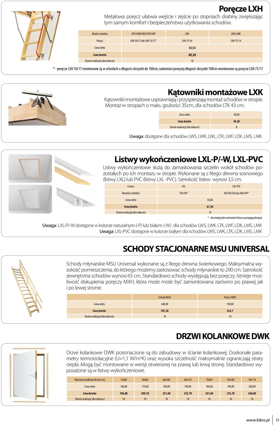 są w schodach o długości skrzynki do 100cm, natomiast powyżej długości skrzynki 100cm montowane są poręcze LXH 75/17 Kątowniki montażowe LXK Kątowniki montażowe usprawniają i przyspieszają montaż