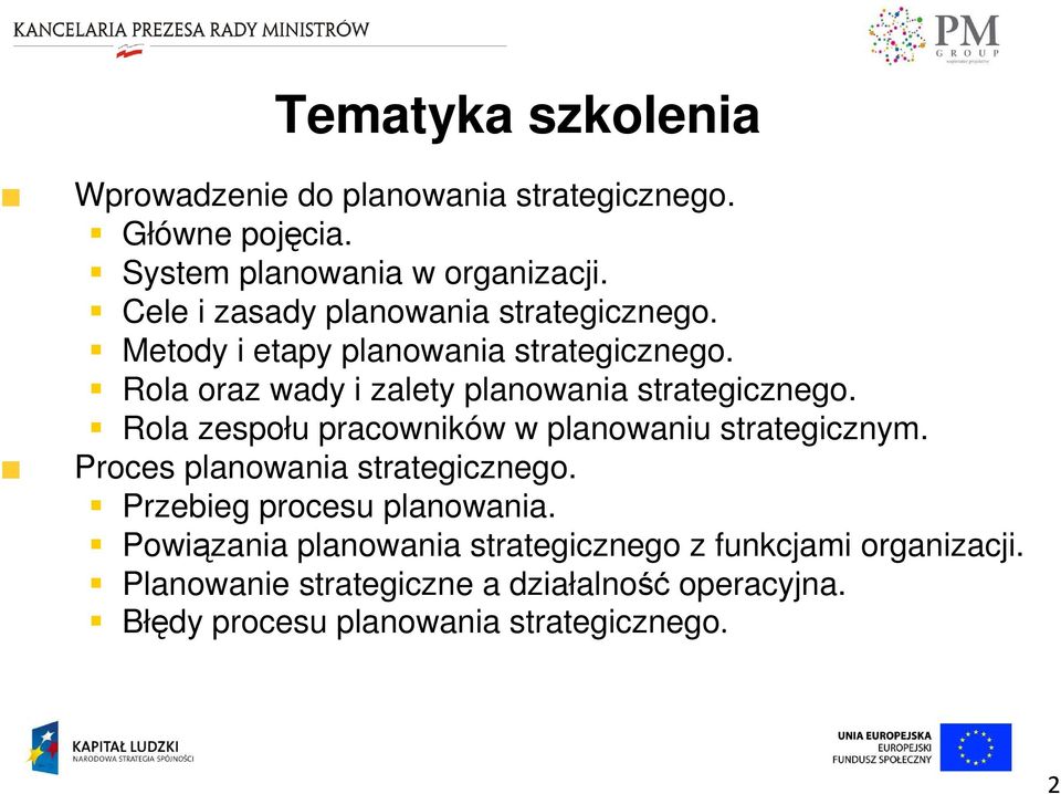 Rola oraz wady i zalety planowania strategicznego. Rola zespołu pracowników w planowaniu strategicznym.