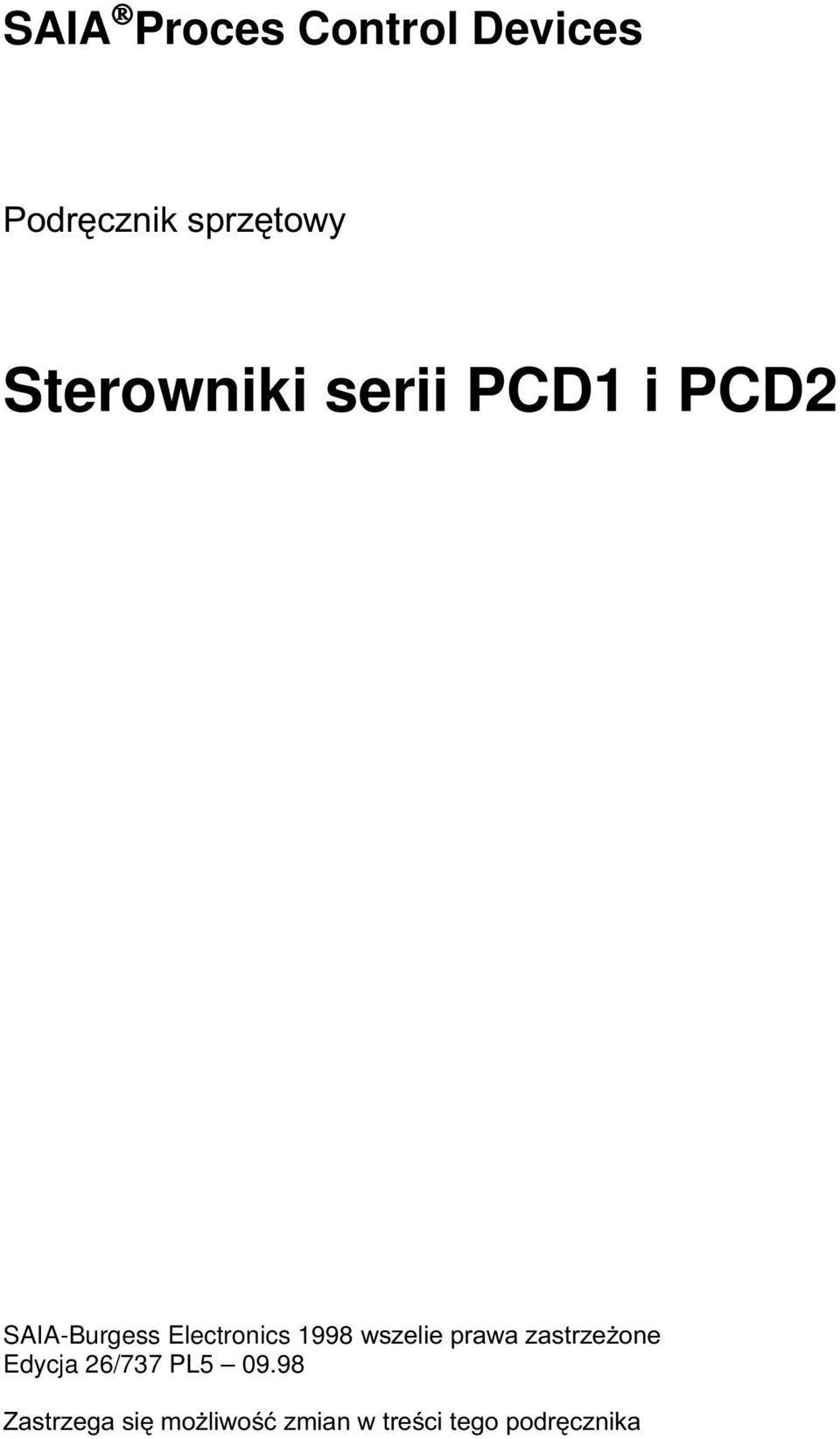 PCD1 i PCD2 SAIA-Burgess