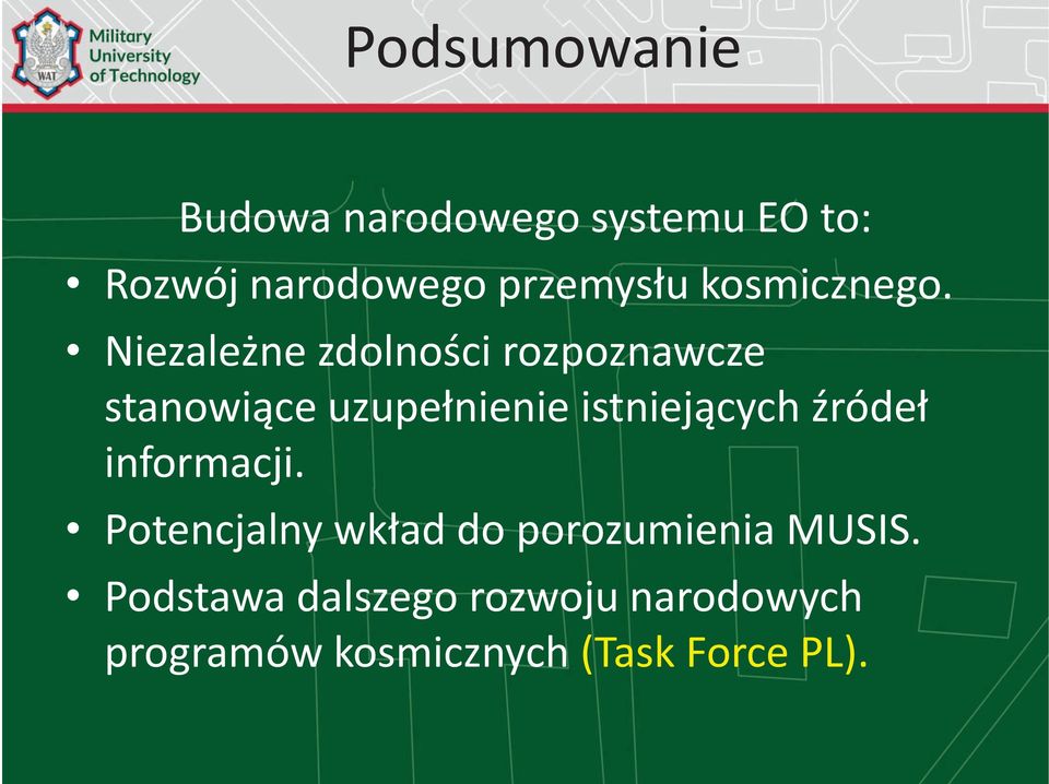 Niezależne zdolności rozpoznawcze stanowiące uzupełnienie istniejących