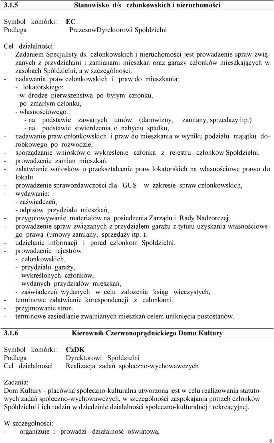 członkowskich i praw do mieszkania: - lokatorskiego: -w drodze pierwszeństwa po byłym członku, - po zmarłym członku, - własnościowego: - na podstawie zawartych umów (darowizny, zamiany, sprzedaży itp.