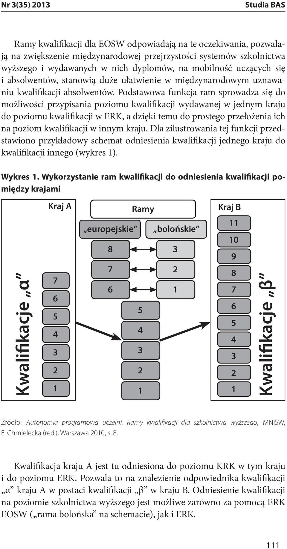 Podstawowa funkcja ram sprowadza się do możliwości przypisania poziomu kwalifikacji wydawanej w jednym kraju do poziomu kwalifikacji w ERK, a dzięki temu do prostego przełożenia ich na poziom