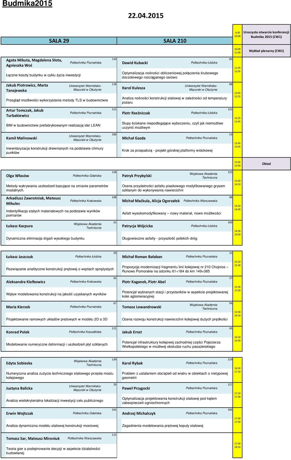 inwestycji Jakub Piotrowicz, Marta Tanajewska Artur Tomczak, Jakub Turbakiewicz Przegląd możliwości wykorzystania metody TLS w budownictwie BIM w budownictwie prefabrykowanym realizacją idei LEAN 110