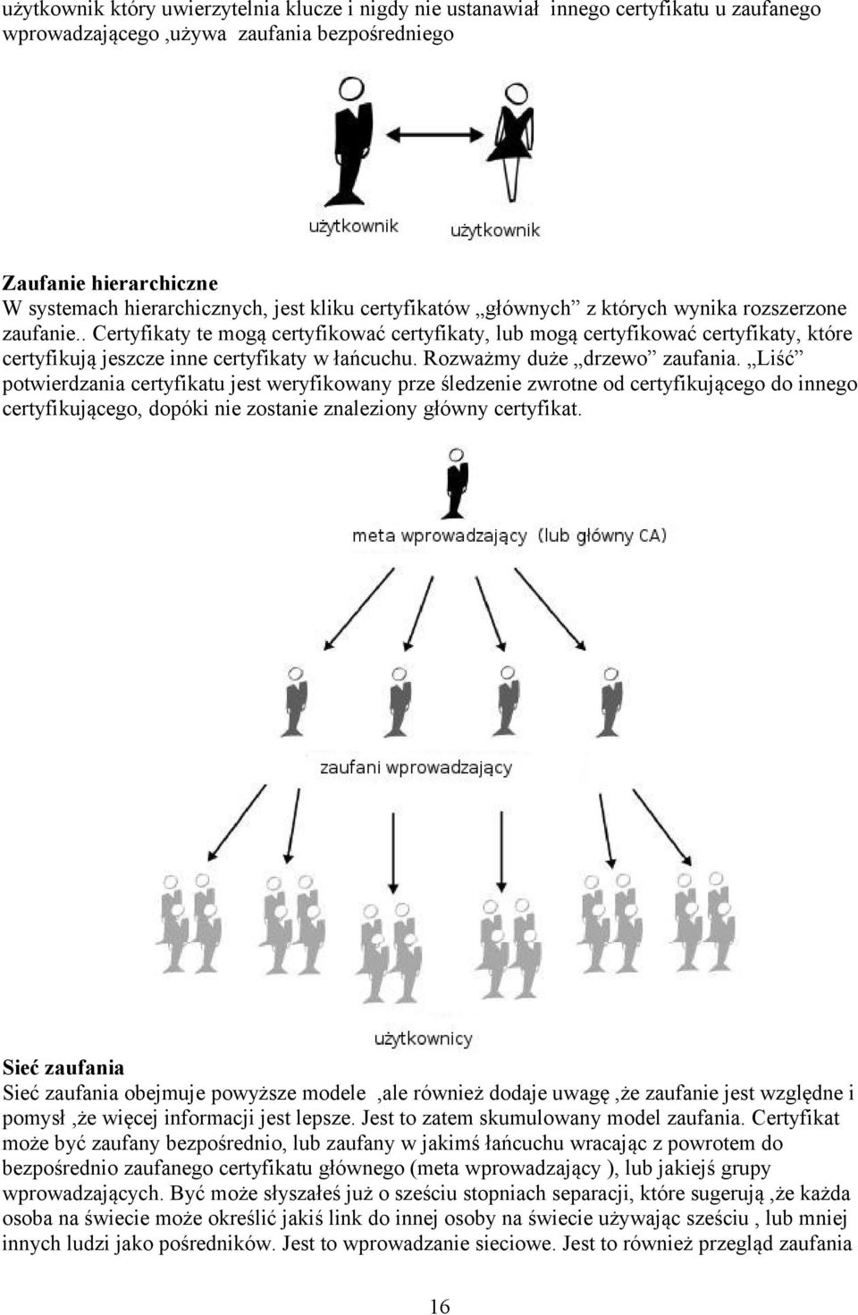 . Certyfikaty te mogą certyfikować certyfikaty, lub mogą certyfikować certyfikaty, które certyfikują jeszcze inne certyfikaty w łańcuchu. Rozważmy duże drzewo zaufania.