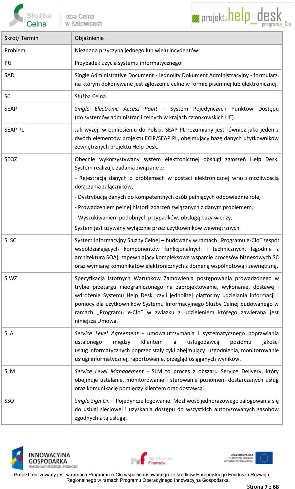 Single Electronic Access Point System Pojedynczych Punktów Dostępu (do systemów administracji celnych w krajach członkowskich UE). Jak wyżej, w odniesieniu do Polski.