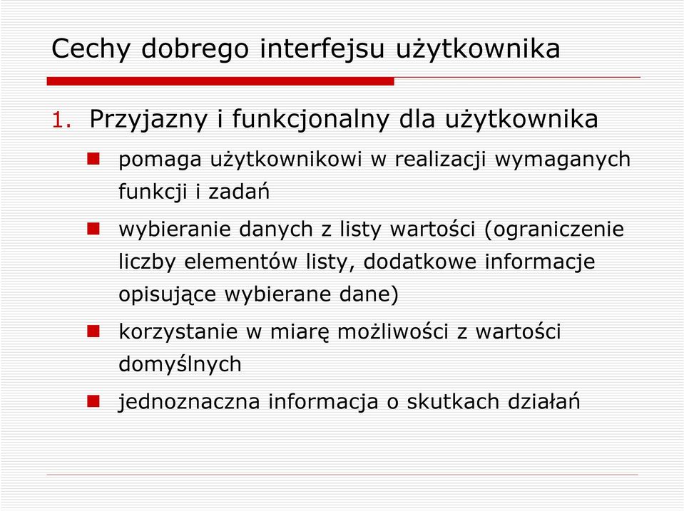 funkcji i zadań wybieranie danych z listy wartości (ograniczenie liczby elementów listy,