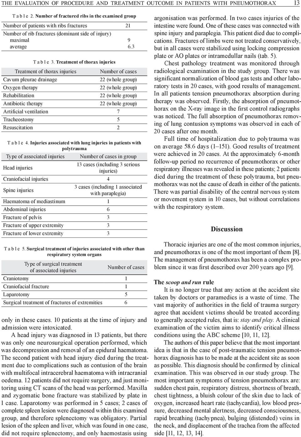 Treatment of thorax injuries Treatment of thorax injuries Cavum pleurae drainage Oxygen therapy Rehabilitation Antibiotic therapy 9 6.