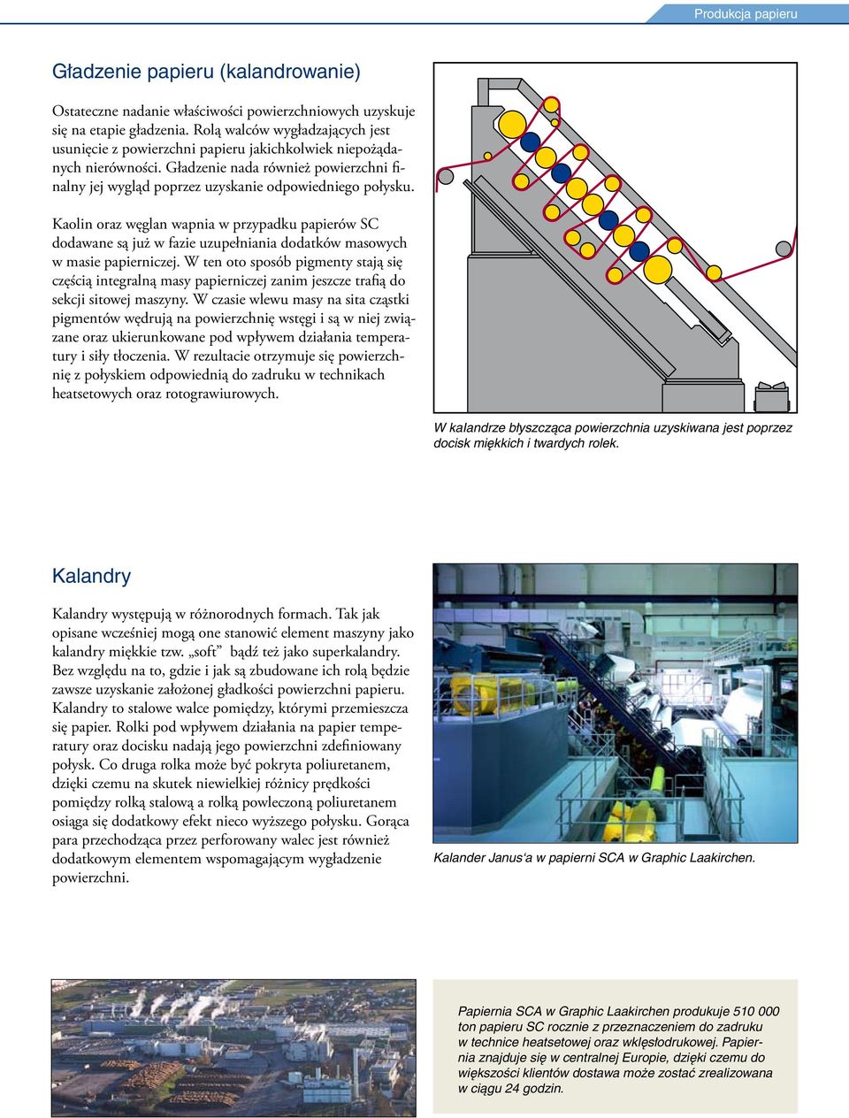 Kaolin oraz węglan wapnia w przypadku papierów SC dodawane są już w fazie uzupełniania dodatków masowych w masie papierniczej.