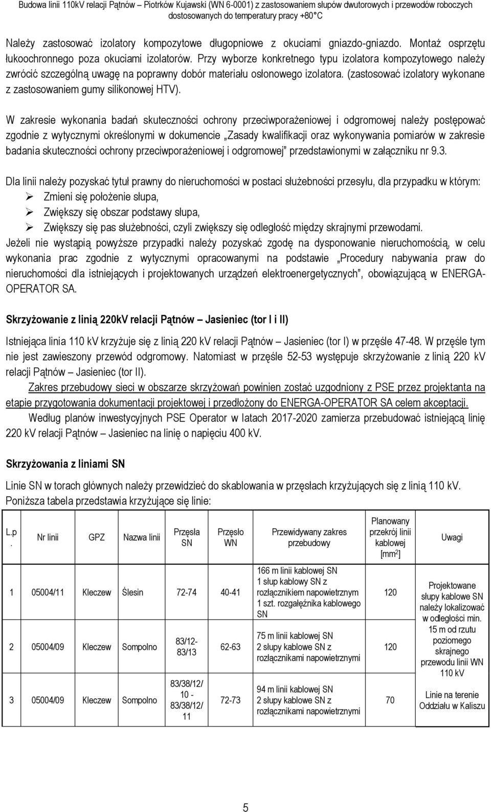 (zastosować izolatory wykonane z zastosowaniem gumy silikonowej HTV).